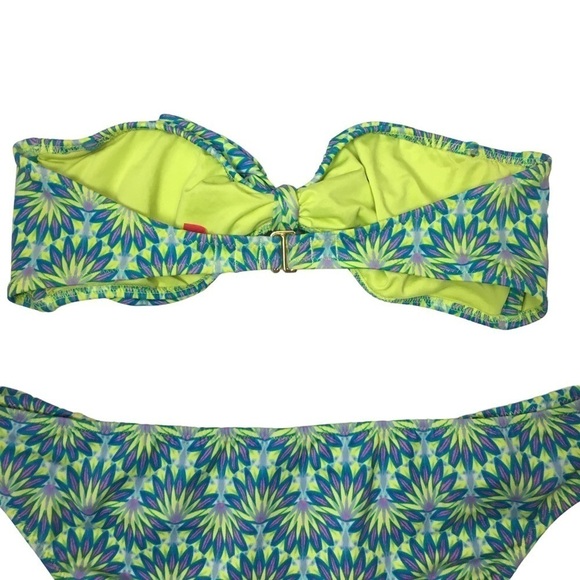 VICTORIA’S SECRET Bikini Tube Twist Top Ruched Bottoms Floral Multicolor Medium - Picture 4 of 16